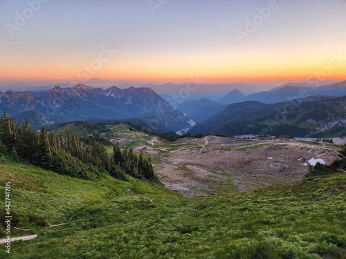 sunset in the mountains