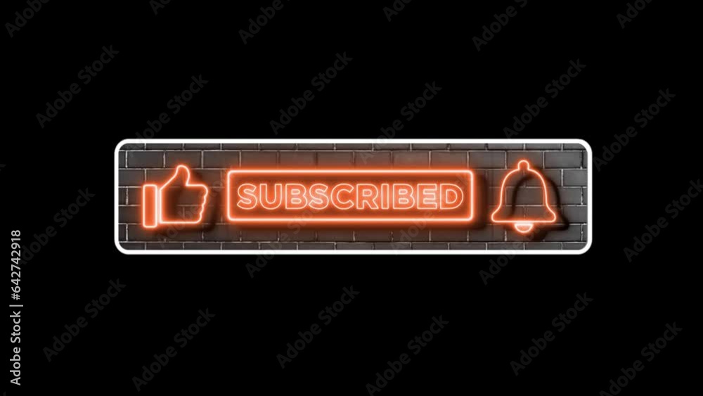 Youtube Subscribe Button Neon Orange