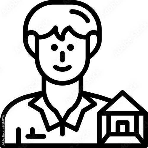 interior designer line icon
