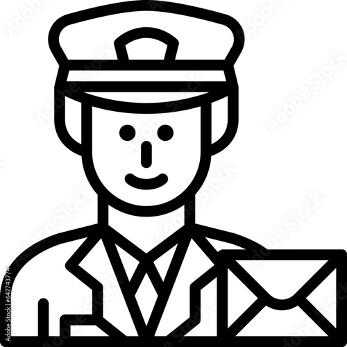 mailman line icon