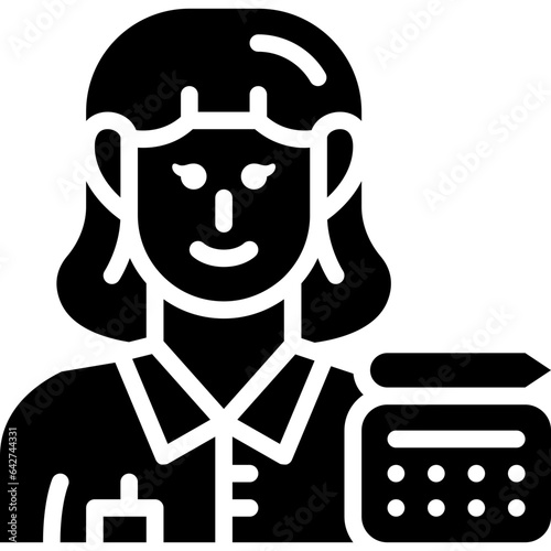 woman graphic designer solid icon