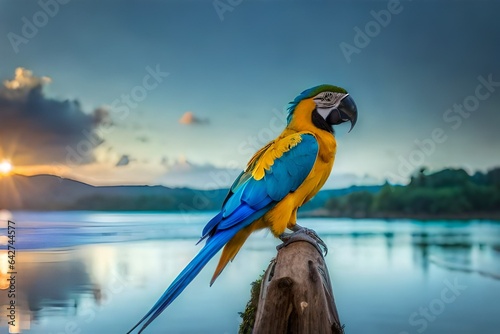 blue and yellow macaw generated by AI