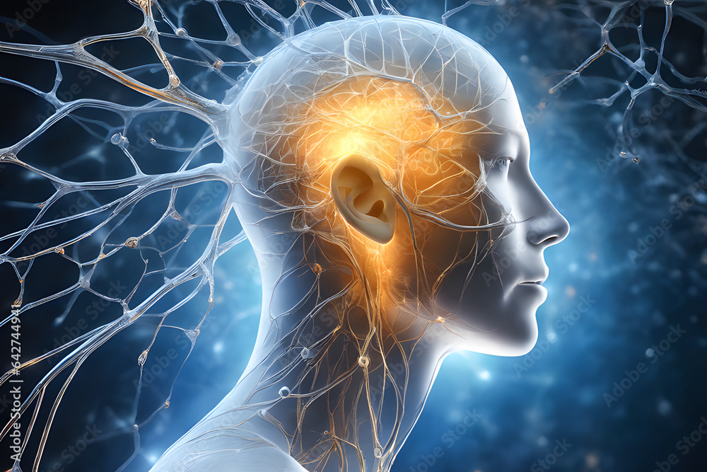 3d Image of the connections between neurons in the human brain ...