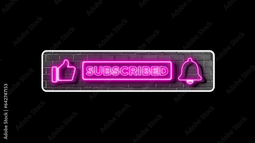 Youtube Subscribe Button Neon Pink