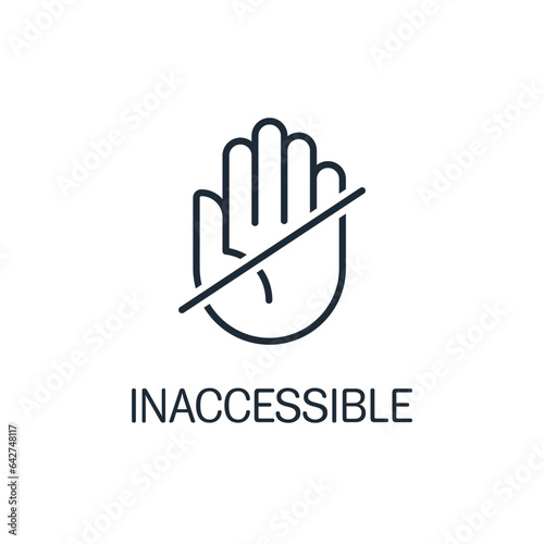 Inaccessibility. Vector linear icon isolated on white background.