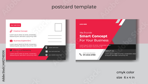 Modern corporate business marketing  postcard template, Creative business EDDM postcard design