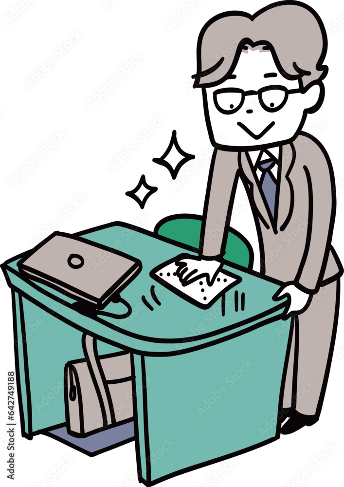 仕事の机をピカピカにしましょう