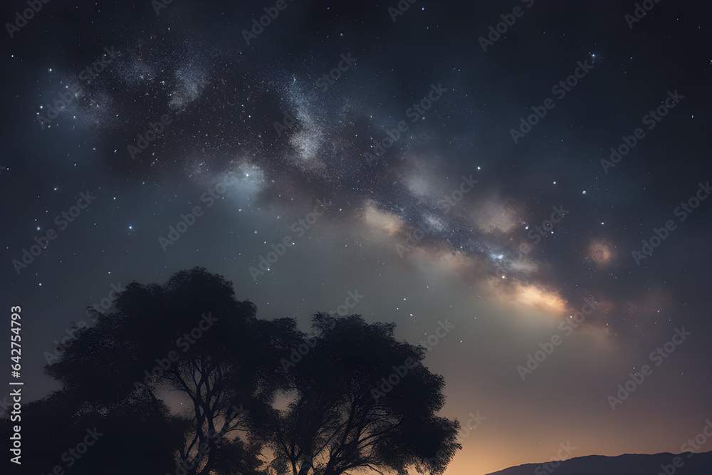 starry night sky. Generative AI