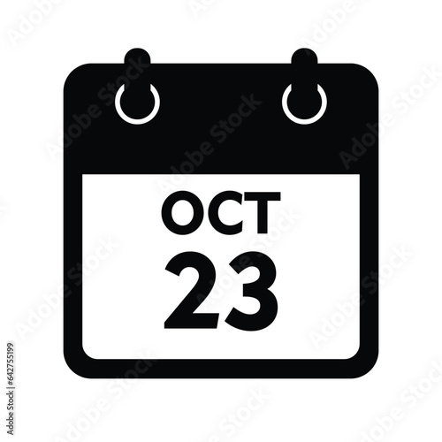 calender icon, 23 october icon with white background
