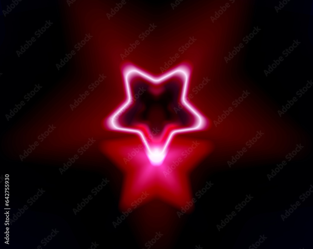 Obraz premium abstract glowing neon star lighting lines pink on dark background. star illustration on night. vector eps 10