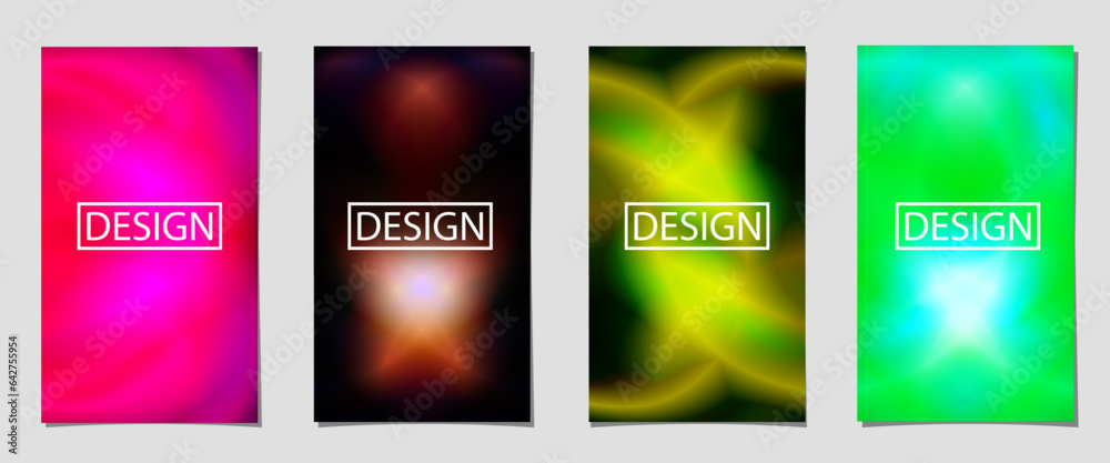 set of abstract background with different gradient color, colorful background for poster flyer banner or backdrop. vertical banner. cool fluid background. vector illustration eps 10