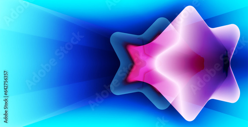 blue gradient banner with abstract pink ornament. business banner template promotion. advertise template  background with text space. abstract emboss line in the blue banner template