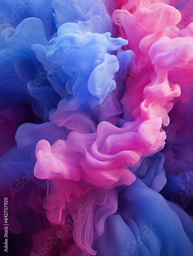 abstract colorful ink or smoke wave in water on dark background. created with generative ai technology. created by generative AI technology.