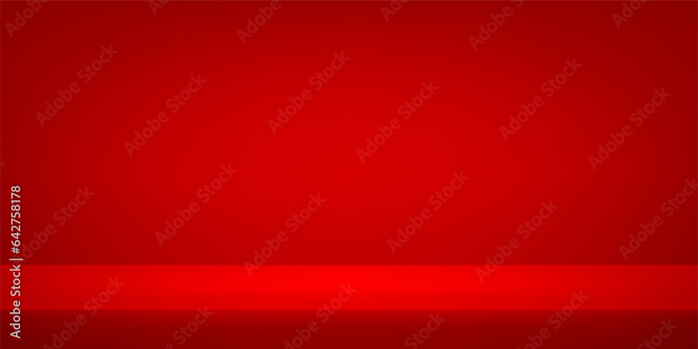Red studio room background. Abstract gradient black. Space for selling products on the website. Template mock up for display of product. Business backdrop. Vector illustration. Red studio room background. Abstract gradient black. Space for selling products on the website. Template mock up for display of product. Business backdrop. Vector illustration.
