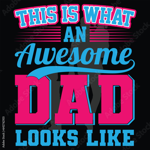 awesome dad typography t shirt design