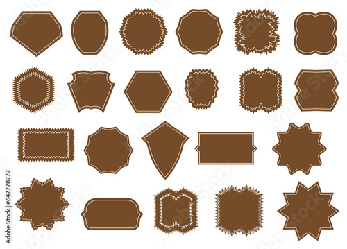 Retro label filigree line template. Victorian border frame for food product, wine, wedding invitation, greeting card, premium quality badge. Ornamental label frames