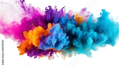 abstract watercolor splashes holi colour isolated 