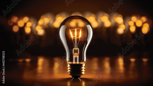 A Shimmering Lightbulb Stands Out in Contrast to the Darkened Bulbs, Allowing Room for Creative Thinking and Problem-Solving Solutions