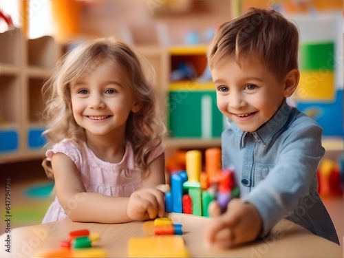 children playing with blocks