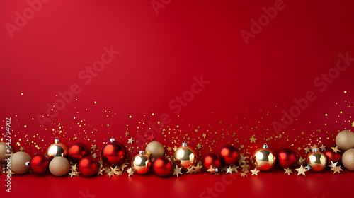 red christmas background invitation card