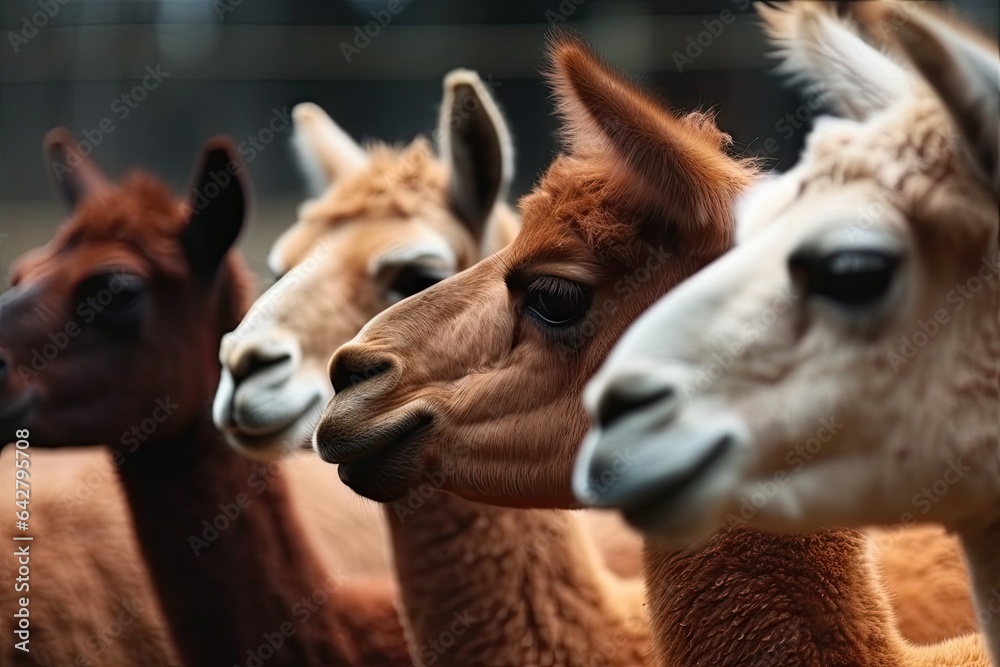 Obraz premium some lls that are looking at the camera and one is staring into the camera with its head tilted to the other