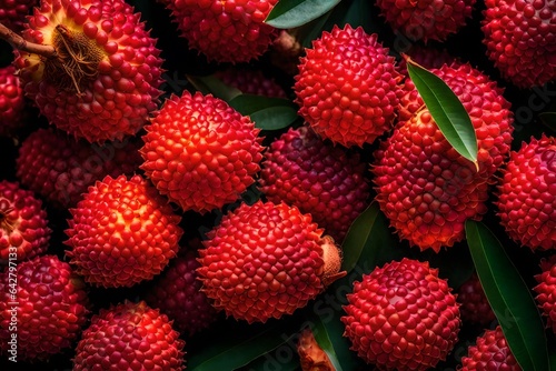Bunch of ripe lychees 