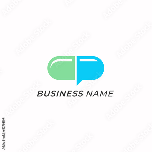 design logo capsule and bubble talk