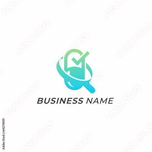 design logo magnifying glass and capsule
