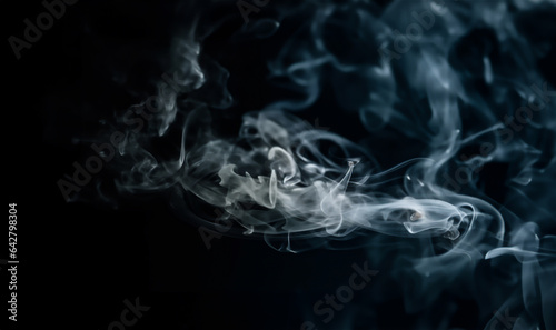 White smoke on black. Abstract background