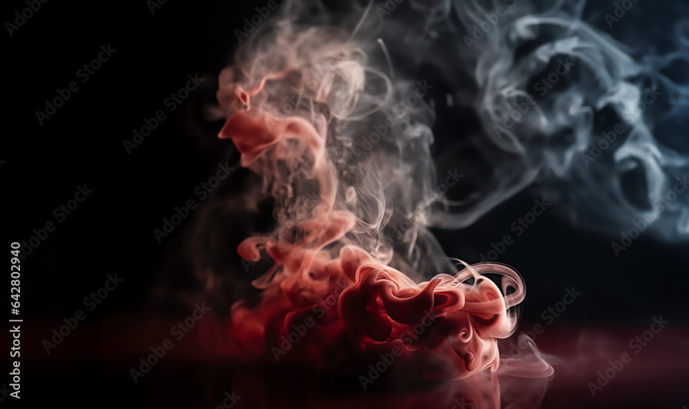 Dark abstract wallpaper background, smoke texture. Red smoke