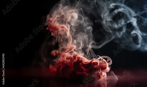Dark abstract wallpaper background, smoke texture. Red smoke