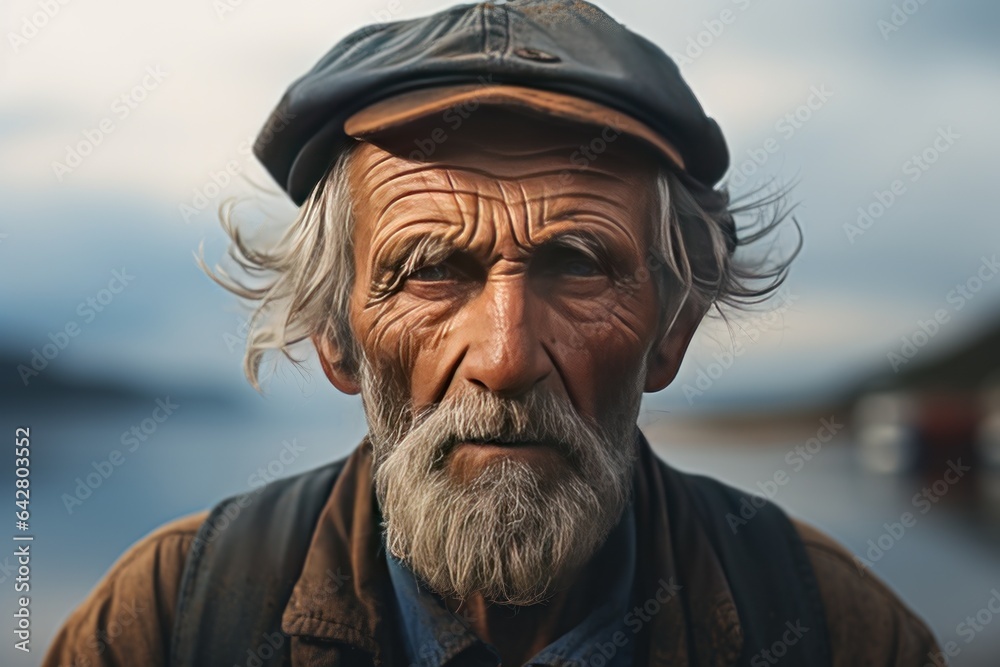 Portrait of The old Caucasian man's face was miserable. Portrait of The old Caucasian man's face was miserable.