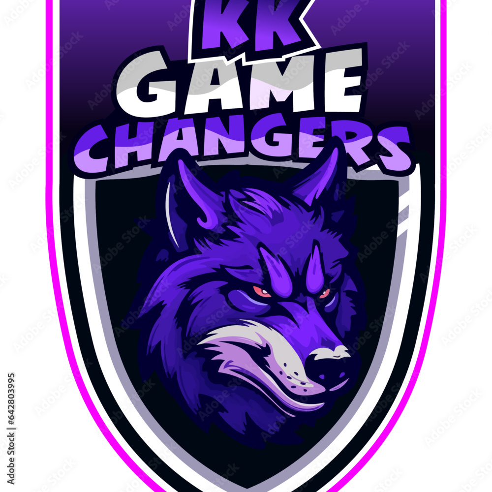 wolves, logo, gaming, mascot, twitch, mascot, purple, kk, game changer, wolve, wolf, stroke, black, white, shield, shielded wolves, logo, gaming, mascot, twitch, mascot, purple, kk, game changer, wolve, wolf, stroke, black, white, shield, shielded