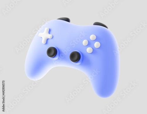 Game controller or joystick game console on isolated white background. gaming concept. 3d rendering
