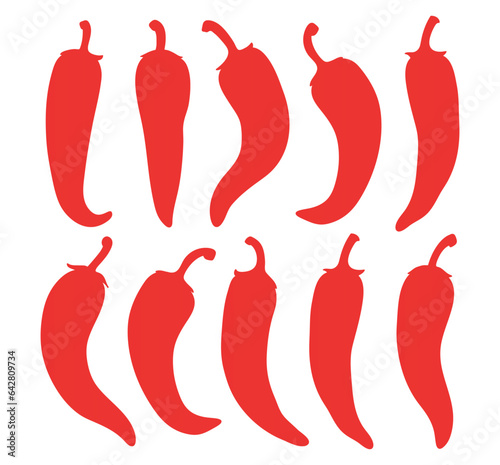 Pepper and Red chili silhouettes 