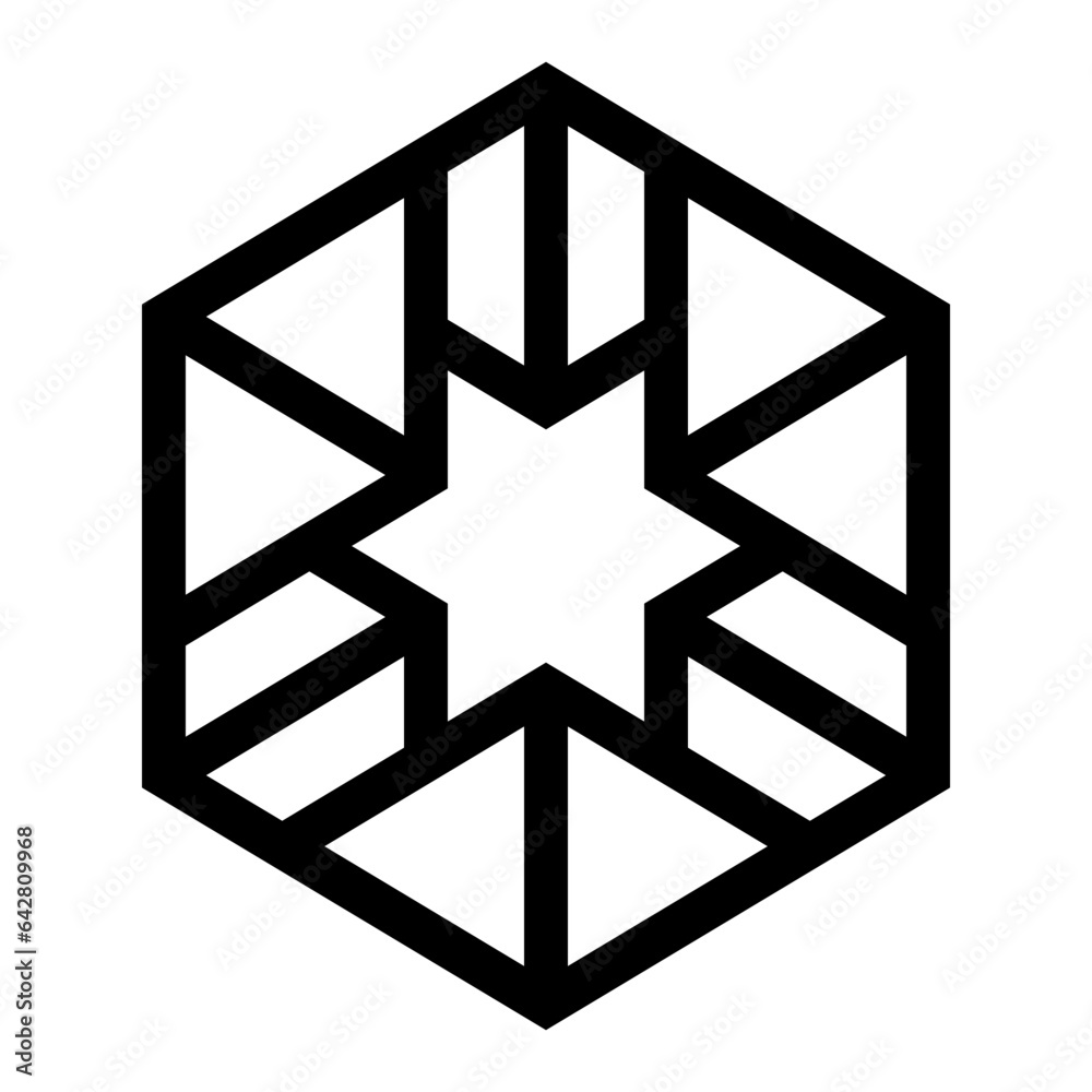 Abstract Hexagon Line Geometric Shape/Breeze block pattern