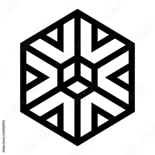Abstract Hexagon Line Geometric Shape/Breeze block pattern