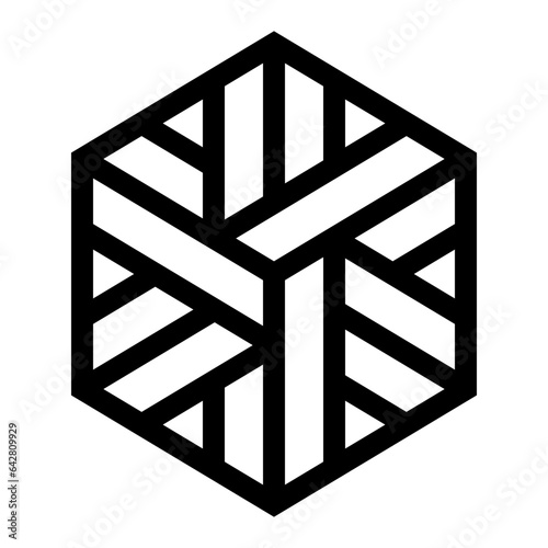 Abstract Hexagon Line Geometric Shape/Breeze block pattern