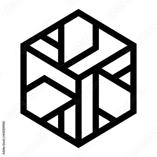 Abstract Hexagon Line Geometric Shape/Breeze block pattern