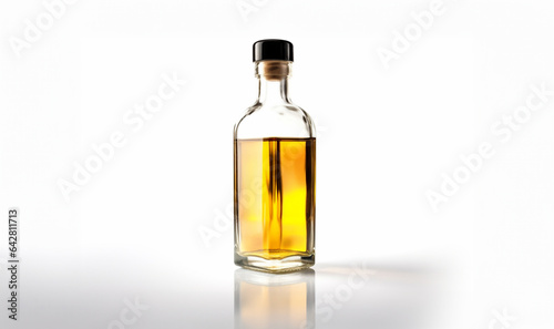 Bottle of olive oil and vinegar. Bottle glass with oil on a white background