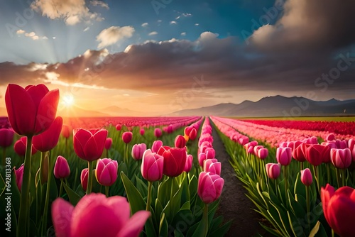tulips in the morning light