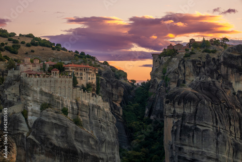 Greek Rock Monasteries and Amazing Sunset