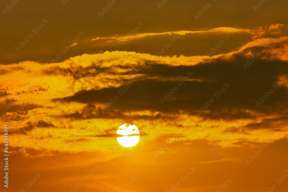 sunset in the sky in poland