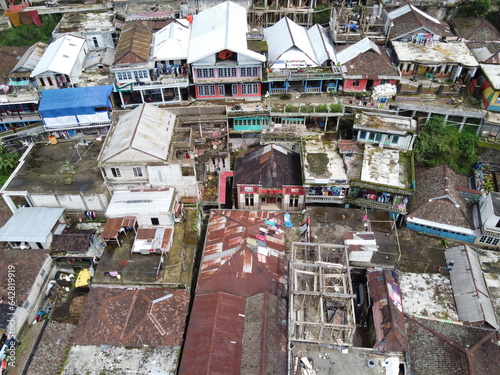 The beauty of the landscape and architecture of the arrangement of terraced houses in the tourist area of ​​Nepal van Java, Butuh Hamlet, Temanggung Village, Kaliangkrik District, Magelang, Central Ja photo