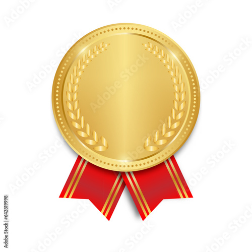 Gold Medal. The First Place Winner Award. Champion and Winning Concept. Vector Illustration. 