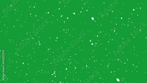 Snow falling on green screen background