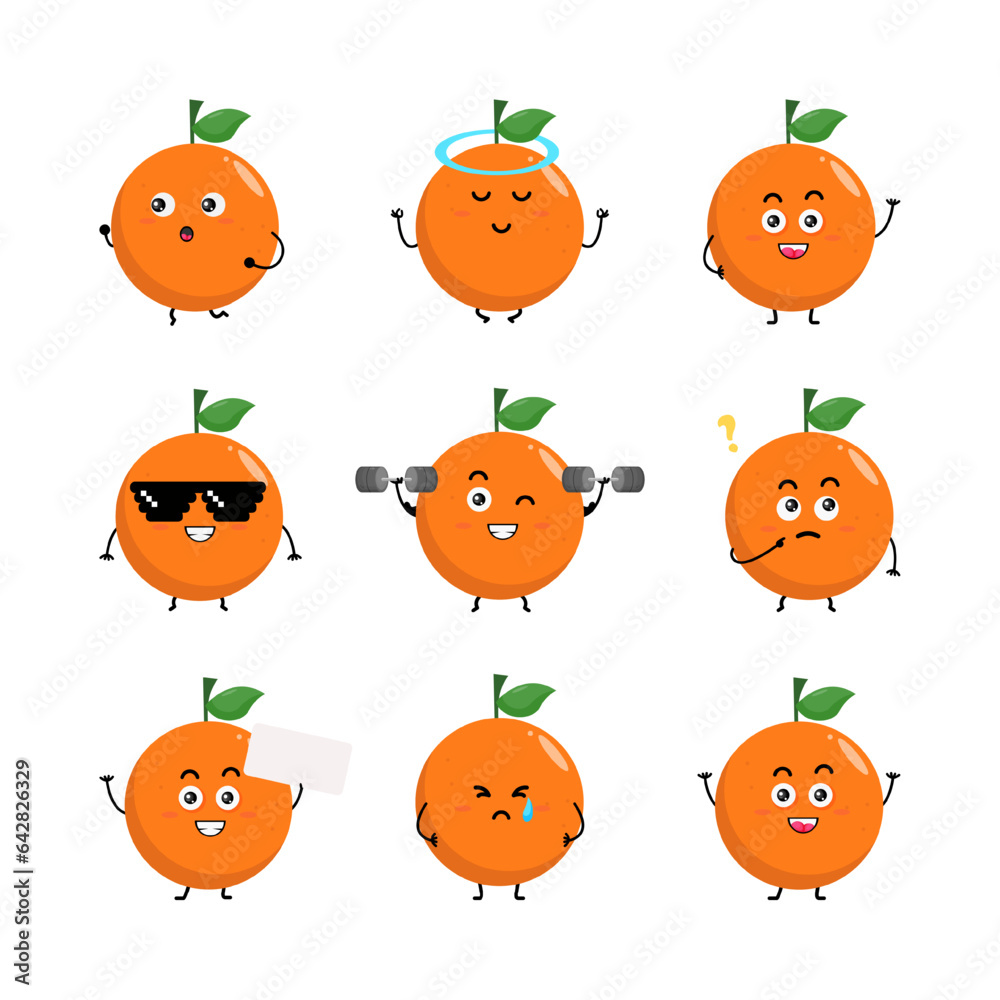 Cute orange character vector illustration Cute orange character vector illustration