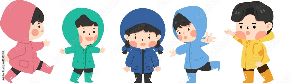 Little child wearing raincoat set Little child wearing raincoat set