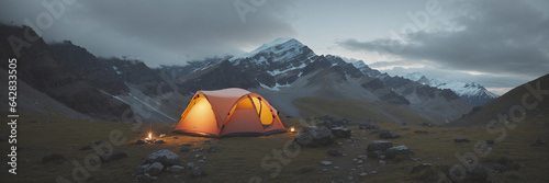 A tent in the mountains