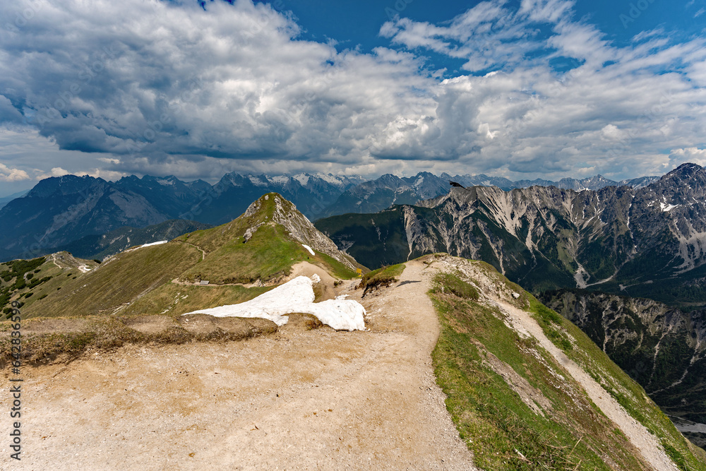 View over the Tirol Alpes near Seefeld in Austria